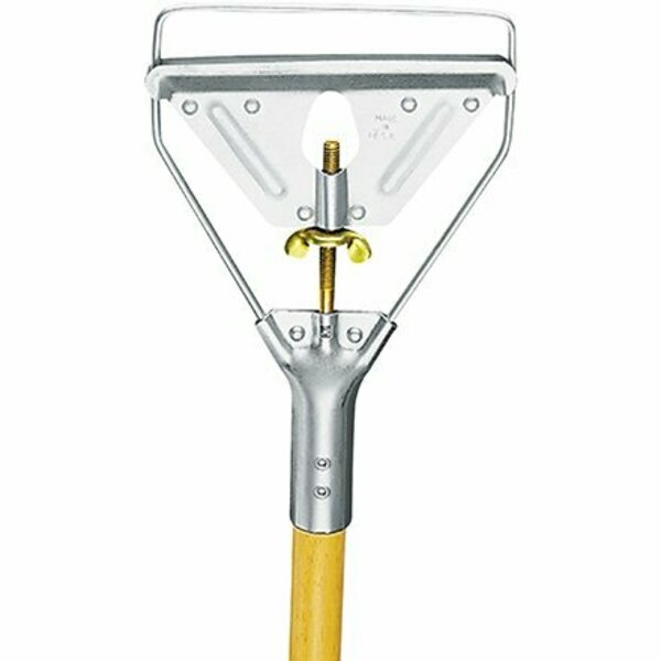 Bsc Preferred Screw Clamp Metal Head Wooden Mop Handle, For #20 and #24 Mop Head JAN177